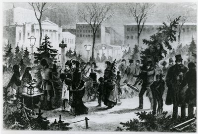 Christmas Tree Market in the Augustusplatz, Leipzig by German School